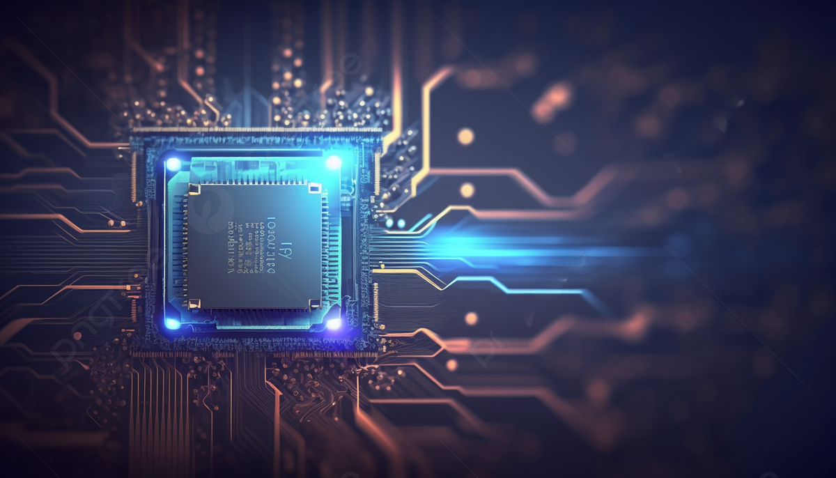 Microchip sobre una placa electrónica