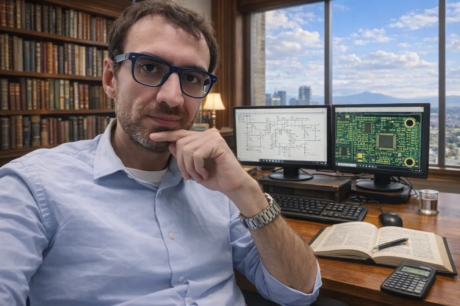 Darío Maldonado trabajando frente a una computadora